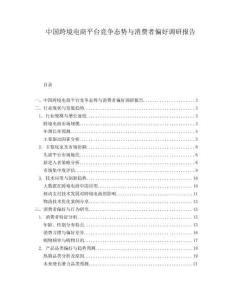 中國跨境電商平臺競爭態勢與消費者偏好調研報告