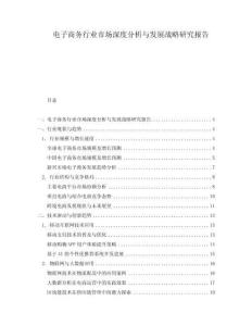 電子商務行業市場深度分析與發展戰略研究報告