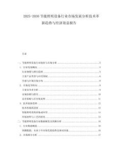 2025-2030節能照明設備行業市場發展分析技術革新趨勢與經濟效益報告