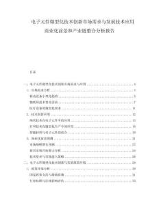 電子元件微型化技術(shù)創(chuàng)新市場需求與發(fā)展技術(shù)應用商業(yè)化前景和產(chǎn)業(yè)鏈整合分析報告