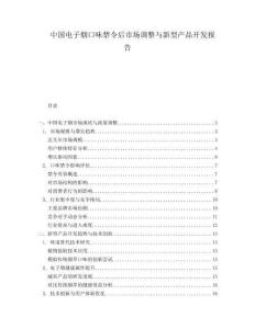 中國電子煙口味禁令后市場調(diào)整與新型產(chǎn)品開發(fā)報告