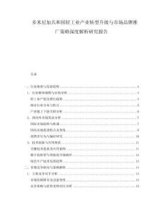多米尼加共和國(guó)輕工業(yè)產(chǎn)業(yè)轉(zhuǎn)型升級(jí)與市場(chǎng)品牌推廣策略深度解析研究報(bào)告