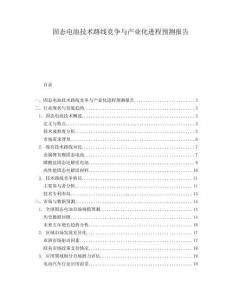 固態電池技術路線競爭與產業化進程預測報告