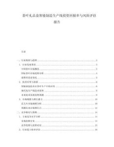 茶葉禮品盒智能制造生產(chǎn)線投資回報率與風(fēng)險評估報告