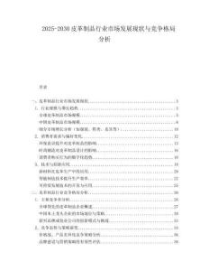 2025-2030皮革制品行業(yè)市場發(fā)展現(xiàn)狀與競爭格局分析