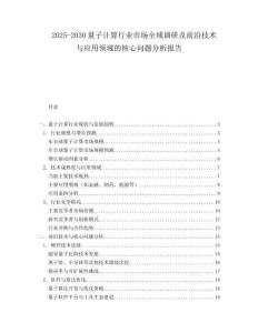 2025-2030量子計(jì)算行業(yè)市場全域調(diào)研及前沿技術(shù)與應(yīng)用領(lǐng)域的核心問題分析報告