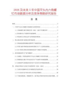 2026及未來5年中國平頭內(nèi)六角螺釘市場數(shù)據(jù)分析及競爭策略研究報(bào)告