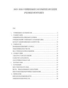 2025-2030中國煤炭地質行業市場供需分析及投資評估規劃分析研究報告