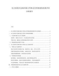 電力系統(tǒng)應(yīng)急響應(yīng)能力考核及其預(yù)案演練效果評(píng)估分析報(bào)告