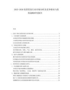 2025-2030易貨貿(mào)易行業(yè)市場分析及競爭格局與投資戰(zhàn)略研究報(bào)告
