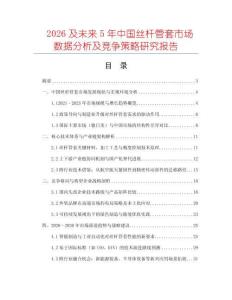2026及未來5年中國絲桿管套市場數據分析及競爭策略研究報告