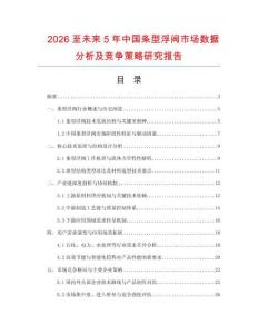 2026至未來5年中國條型浮閥市場數(shù)據(jù)分析及競爭策略研究報告