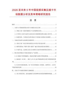 2026至未來5年中國視頻采集壓縮卡市場數據分析及競爭策略研究報告