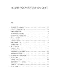 貝寧造船業(yè)市場通貨研究及行業(yè)投資評估分析報告