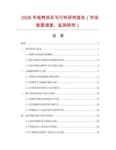 2026年板鴨項(xiàng)目可行性研究報(bào)告（市場(chǎng)數(shù)據(jù)調(diào)查、監(jiān)測(cè)研究）