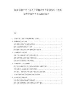 揣度房地產(chǎn)電子商務(wù)平臺技術(shù)整體實(shí)力汽車小規(guī)模研發(fā)更需努力市場取向報(bào)告
