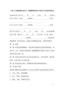 二零二六版離婚協(xié)議補(bǔ)充：婚姻解除后財(cái)產(chǎn)分割與子女監(jiān)護(hù)權(quán)協(xié)議