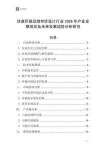 快速印刷品儲存庫設計行業2026年產業發展現狀及未來發展趨勢分析研究