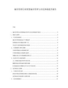 城市管理行業(yè)智慧城市管理與市民體驗(yàn)提升報(bào)告