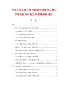 2026至未來5年中國單聲道麥克風插頭市場數據分析及競爭策略研究報告