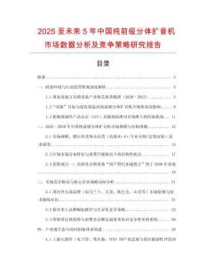 2025至未來5年中國純前級分體擴音機市場數據分析及競爭策略研究報告