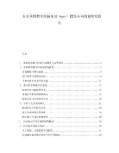 東亞四國(guó)數(shù)字經(jīng)濟(jì)互動(dòng)Impact投資布局規(guī)劃研究報(bào)告
