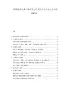 婚紗攝影行業市場供需分析及投資評估規劃分析研究報告