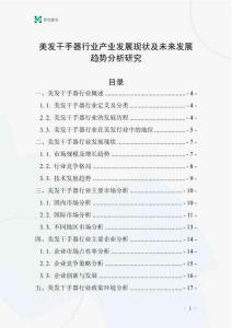美發(fā)干手器行業(yè)產(chǎn)業(yè)發(fā)展現(xiàn)狀及未來發(fā)展趨勢分析研究