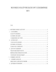 城市規(guī)劃行業(yè)運(yùn)營考察及前景分析與發(fā)展戰(zhàn)略規(guī)劃報(bào)告