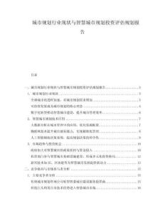 城市規(guī)劃行業(yè)現(xiàn)狀與智慧城市規(guī)劃投資評估規(guī)劃報告