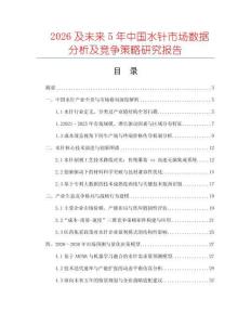2026及未來5年中國水針市場數據分析及競爭策略研究報告