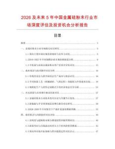 2026及未來5年中國(guó)金屬硅粉末行業(yè)市場(chǎng)深度評(píng)估及投資機(jī)會(huì)分析報(bào)告