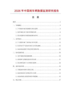2026年中國剎車柄數(shù)據(jù)監(jiān)測研究報(bào)告