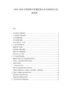 2025-2030中國智能可穿戴設備行業市場需求與發展投資