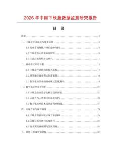 2026年中國下線盒數據監測研究報告