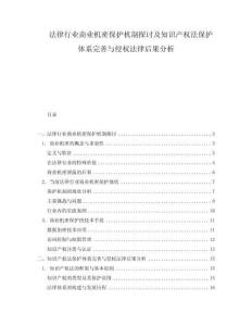 法律行業(yè)商業(yè)機密保護機制探討及知識產(chǎn)權(quán)法保護體系完善與侵權(quán)法律后果分析