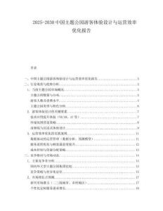 2025-2030中國主題公園游客體驗設計與運營效率優化報告