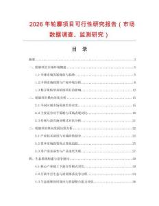 2026年輪廓項(xiàng)目可行性研究報(bào)告（市場(chǎng)數(shù)據(jù)調(diào)查、監(jiān)測(cè)研究）