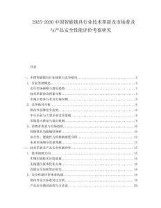 2025-2030中國智能鎖具行業(yè)技術(shù)革新及市場(chǎng)普及與產(chǎn)品安全性能評(píng)價(jià)考察研究