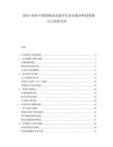 2025-2030中國智能語音助手行業市場分析投資潛力與發展方向