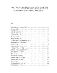 2025-2030中國(guó)智能制造智能制造系統(tǒng)行業(yè)市場(chǎng)現(xiàn)狀供需分析及投資評(píng)估規(guī)劃分析研究報(bào)告