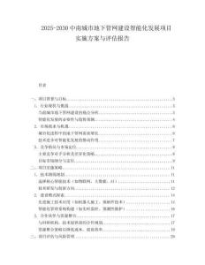 2025-2030中南城市地下管網(wǎng)建設(shè)智能化發(fā)展項(xiàng)目實(shí)施方案與評估報(bào)告