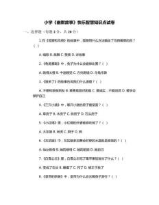 小學(xué)《幽默故事》快樂(lè)智慧知識(shí)點(diǎn)試卷