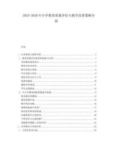 2025-2030中小學教育質量評估與教學改善策略分析