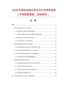 2026年游動電流儀項目可行性研究報告（市場數(shù)據(jù)調(diào)查、監(jiān)測研究）