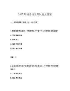 2025年稅務(wù)情景考試題及答案
