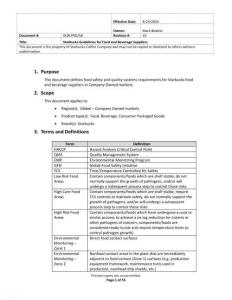 Starbucks星巴克的食品非食供應商審核標準（D58D60)-英文