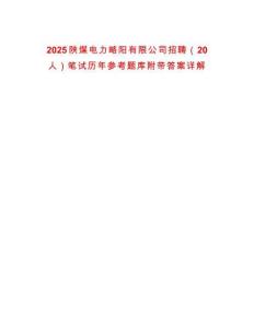 2025陜煤電力略陽有限公司招聘（20人）筆試歷年參考題庫附帶答案詳解