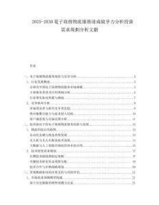 2025-2030電子商務(wù)物流服務(wù)達(dá)成競(jìng)爭(zhēng)力分析投資需求規(guī)劃分析文獻(xiàn)