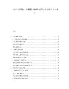 2025中國防火涂料技術(shù)標準與消防安全應用評估報告